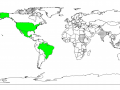 Cashew (Anacardium occidentale), worldwide distribution