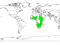 Gum arabic tree (Acacia senegal), worldwide distribution