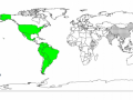 Worldwide distribution of Pithecellobium dulce