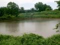 Palm oil mill effluent pond, Indonesia