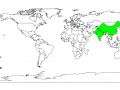 Blue Japanese oak (Quercus glauca), worldwide distribution